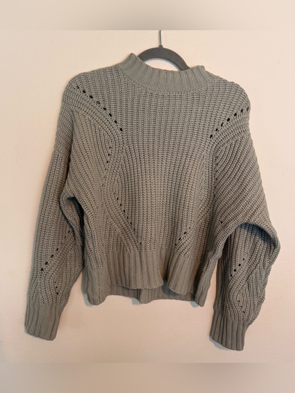 moon & madison Olive Cable Knit Turtleneck Sweater
